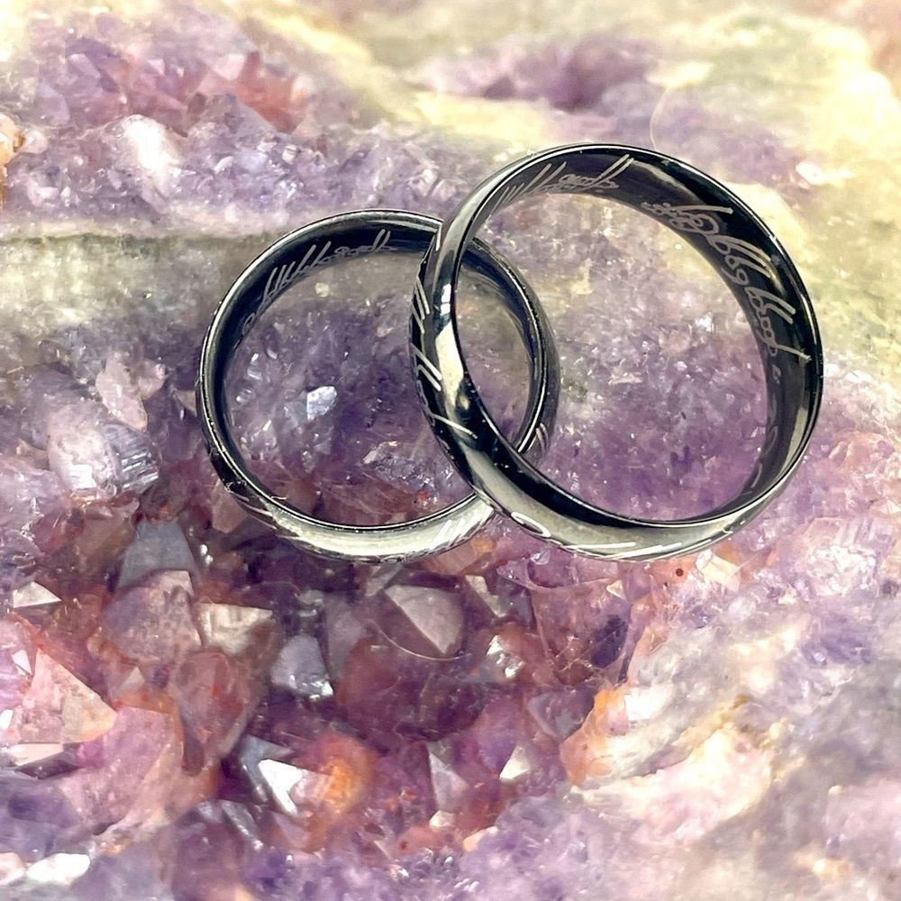 His and Hers LOTR Black Rings